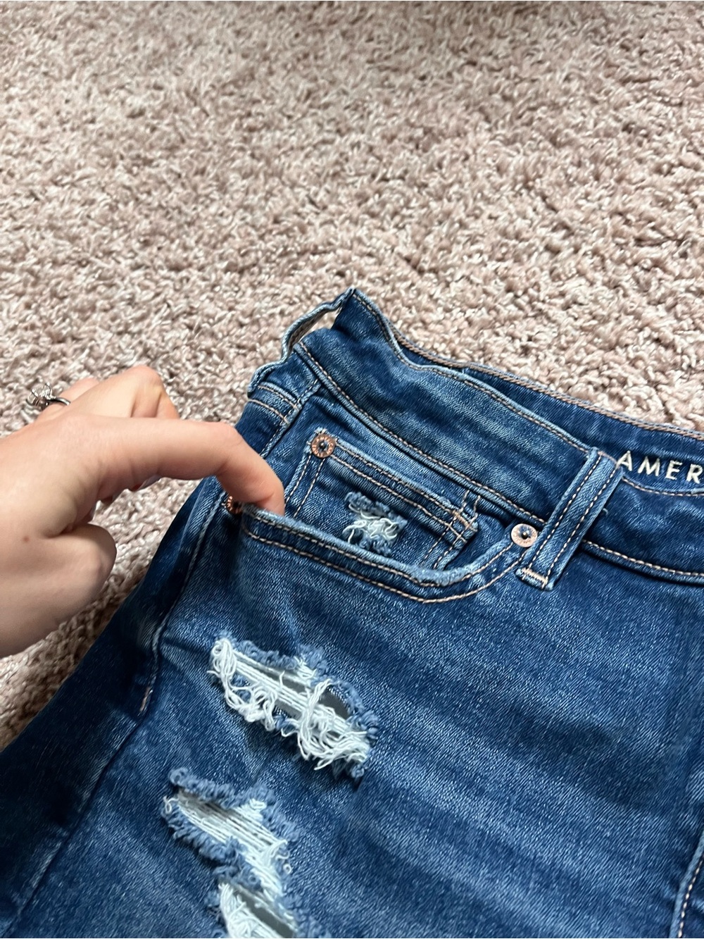 American Eagle High Rise Denim Shorts - Picture 2 of 9